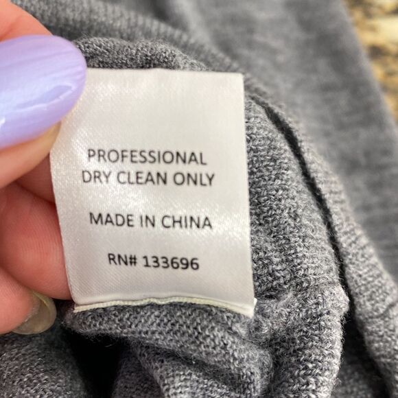 Rhie merino wool gray ruffle detailing pullover sweater size L - Picture 7 of 9